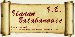 Vladan Balabanović vizit kartica